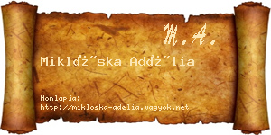 Miklóska Adélia névjegykártya